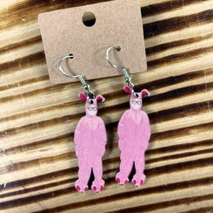 These are cute The Christmas Story pink bunny earrings